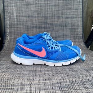 Nike Blue Sneakers with Pink Swoosh